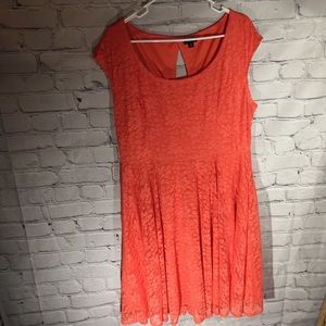 Orange Torrid lace dress cutout crisscross back
